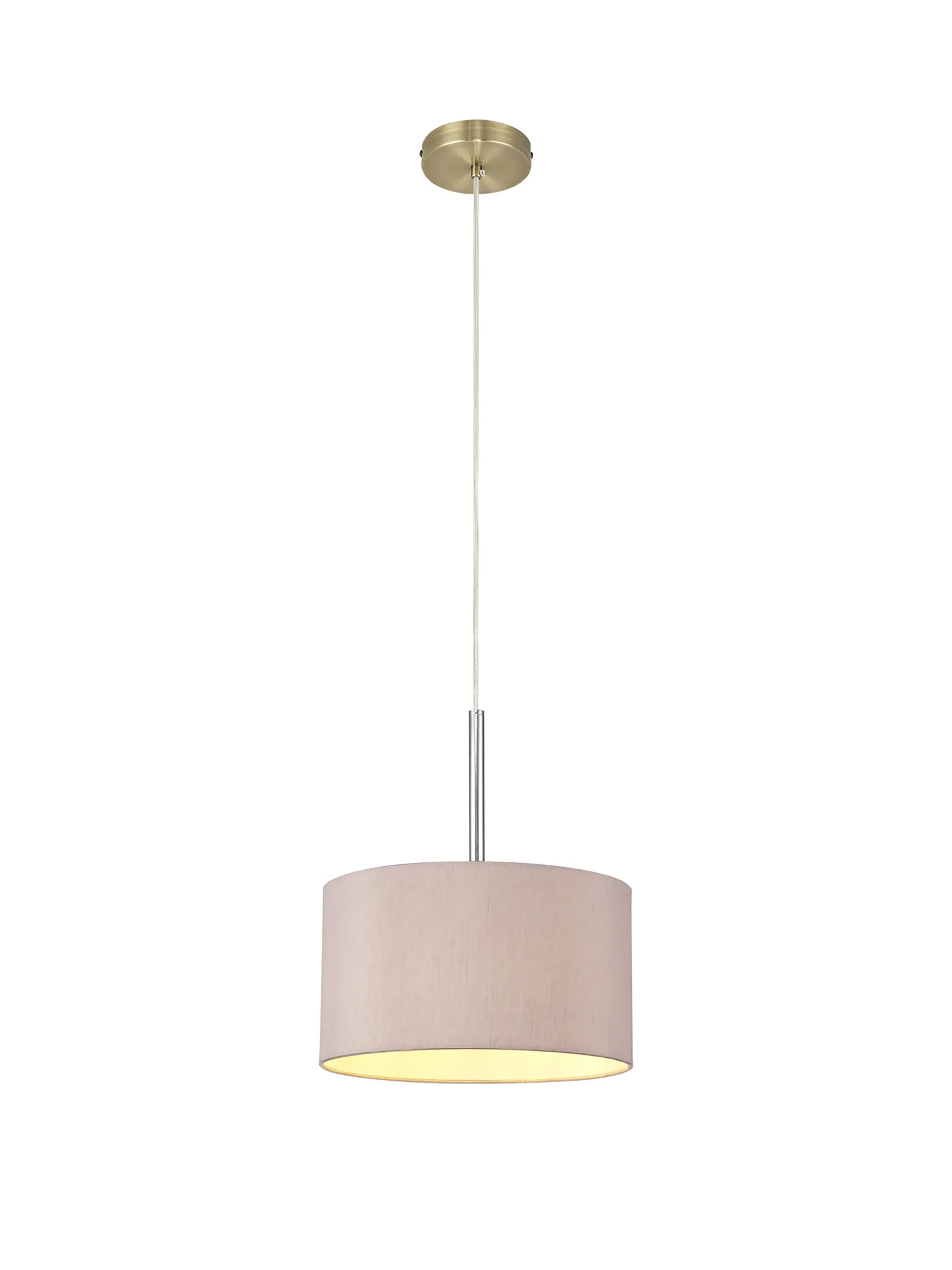 Baymont 30cm Pendant 1 Light Antique Brass, Taupe/Halo Gold DK0201  Deco Baymont AB TA